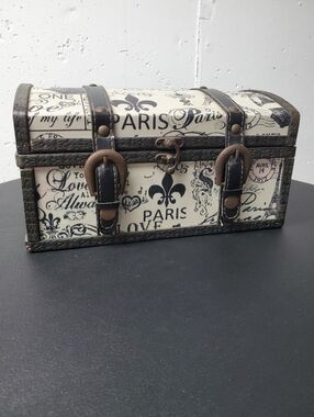 Paris Print Decorative Trinket Box - Black & Cream